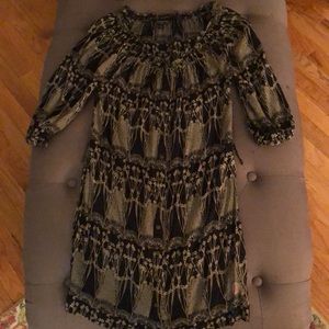 Banana Republic navy and beige print dress